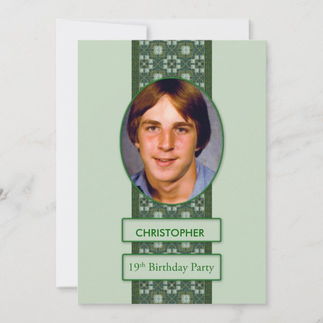 19th Birthday Party Invitation Picture + Name (Front)