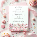 19th Birthday Pink Carnation January Birth Flower Invitation<br><div class="desc">Perfect invitation for an January birthday party. Carnation is the birth flower for that month. It forms a pretty watercolor bottom border on this floral invitation template. All text is editable</div>