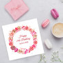 19th Birthday Pink Rose Swirly Heart Valentine's  Napkins