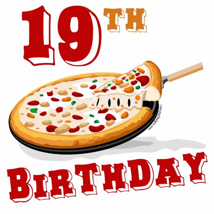 19th Birthday Pizza Party Cut Out