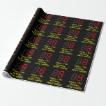[ Thumbnail: 19th Birthday: Red Digital Clock Style "19" + Name Wrapping Paper ]