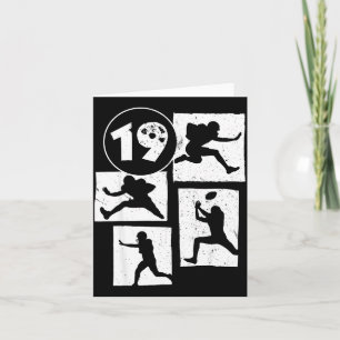 19th Birthday Retro American Football 19 Years Old Card