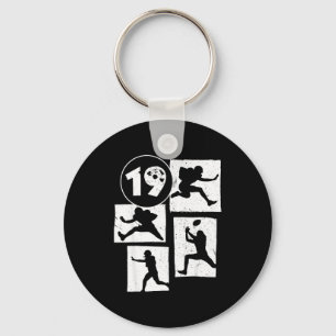 19th Birthday Retro American Football 19 Years Old Keychain