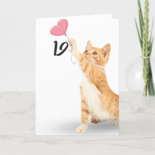 19th birthday tabby cat card