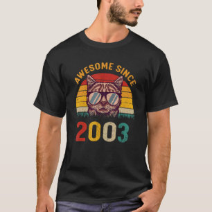 19th Birthday Vintage Cat 19 Years Awesome Since T-Shirt