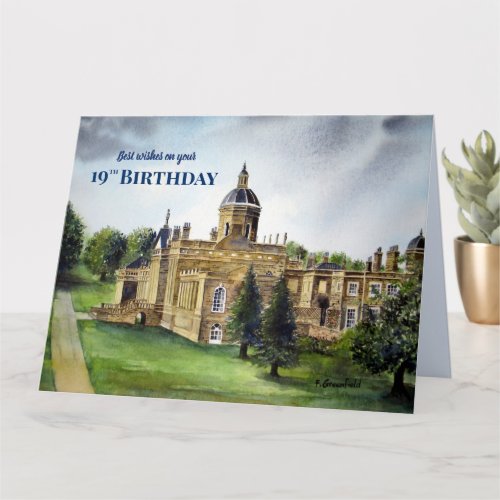 19th Birthday Wishes Castle Howard York Painting Card