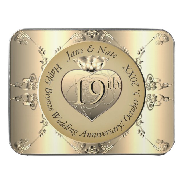 19th Bronze Color Wedding Anniversary Jigsaw  Jigsaw Puzzle (Case Horizontal)