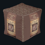19th Bronze Wedding Anniversary Cube Pouf<br><div class="desc">This design is made up of my rose heart graphics together with your anniversary year and "bronze" written in calligraphic font as a design element. I am available to help you with any new design or customization you wish,  just message me and I'll get right back!</div>