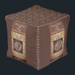 19th Bronze Wedding Anniversary Cube Pouf<br><div class="desc">This design is made up of my rose heart graphics together with your anniversary year and "bronze" written in calligraphic font as a design element. I am available to help you with any new design or customization you wish,  just message me and I'll get right back!</div>