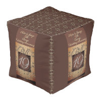 19th Bronze Wedding Anniversary Cube Pouf