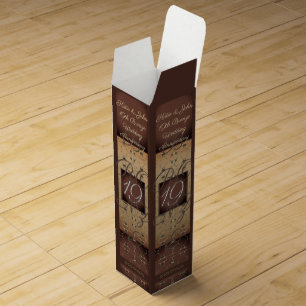 19th Bronze Wedding Anniversary Wine Gift Box