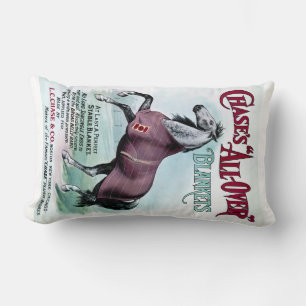 19th C. Chase Horse Blankets Lumbar Pillow