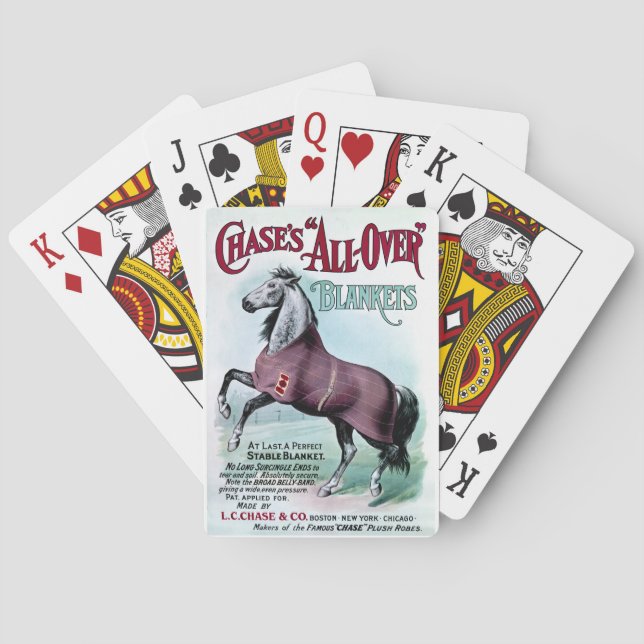 19th C. Chase Horse Blankets Poker Cards (Back)