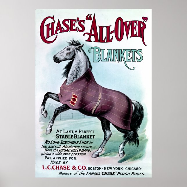 19th C. Chase Horse Blankets Poster (Front)