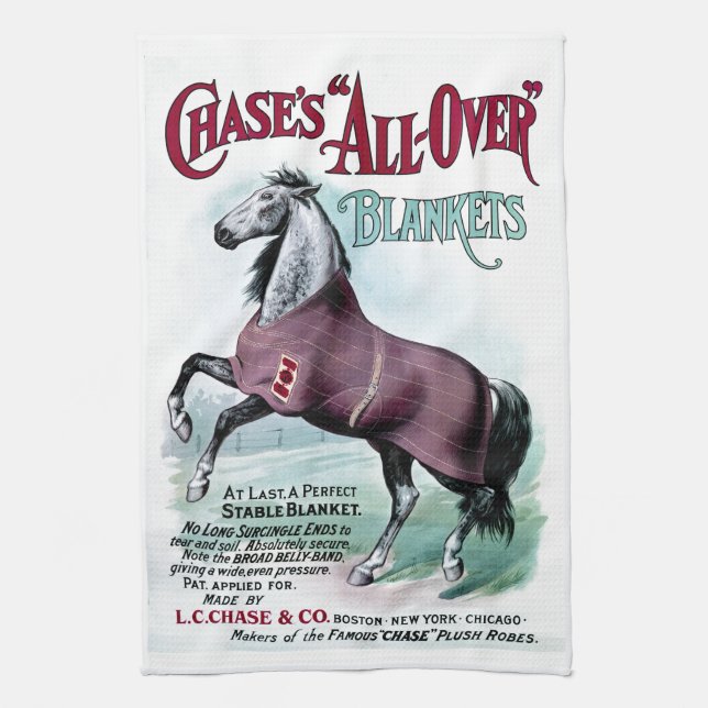19th C. Chase Horse Blankets Towel (Vertical)