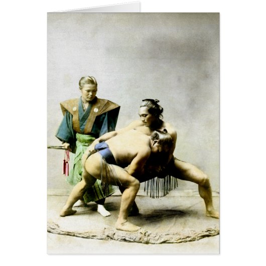 19th C. Japanese Wrestlers Cards (Front)