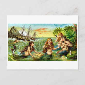 19th C. Mermaids Postcard by historicimage at Zazzle