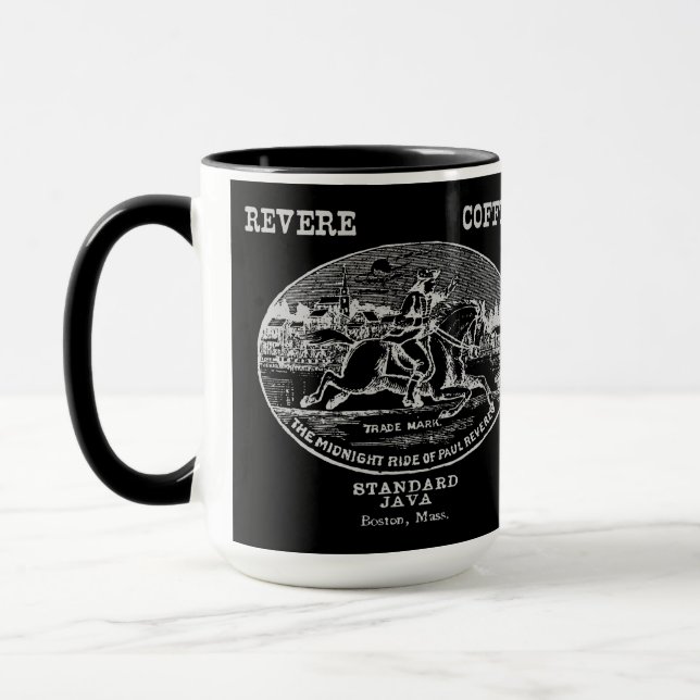 19th C. Revere Coffee of Boston, gray Mug (Left)