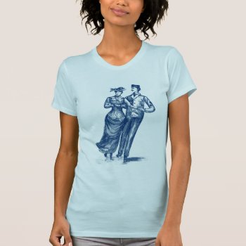 19th C. Roller Skaters  Blue T-shirt by historicimage at Zazzle