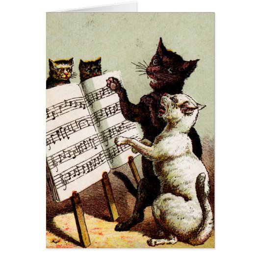 19th C. Singing Cats Cards (Front)