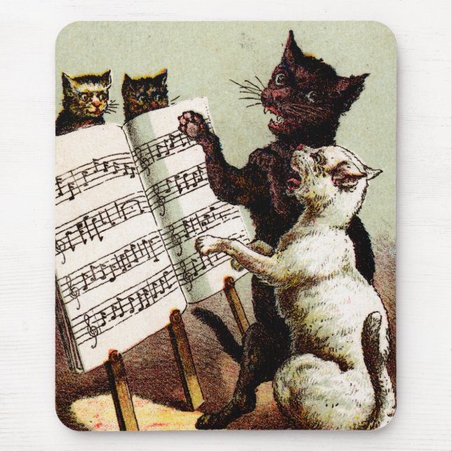 19th C. Singing Cats Mouse Pad (Front)