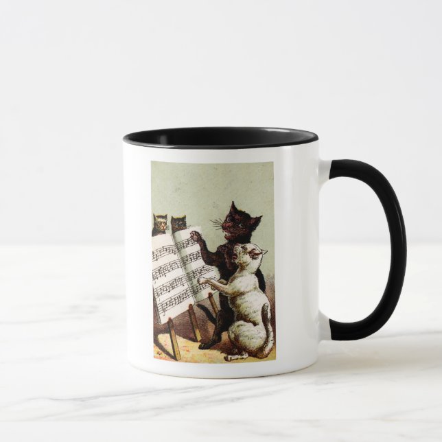 19th C. Singing Cats Mug (Right)