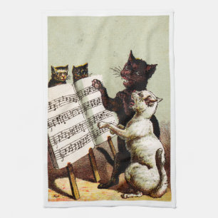 19th C. Singing Cats Towel