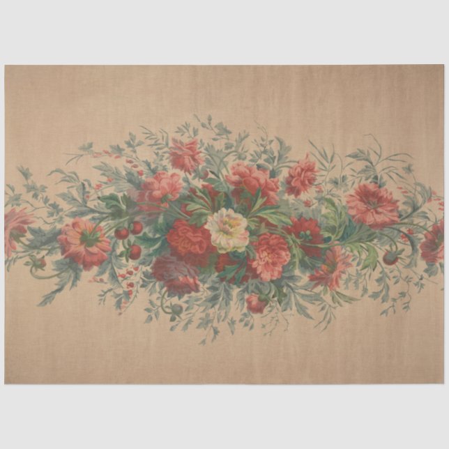 19th Century Antique Floral Pattern Classic Tissue Paper (Front)