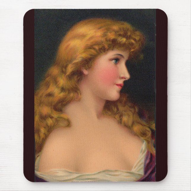 19th century beautiful woman mouse pad (Front)