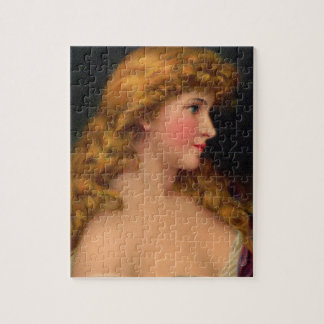 19th century beautiful woman with long hair jigsaw puzzle