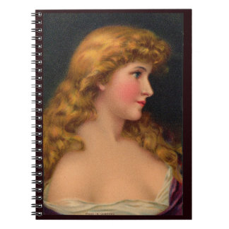 19th century beautiful woman with long hair notebook