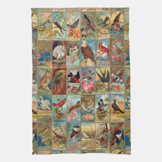 19th Century Birds of America Illustrations Kitchen Towel (Vertical)
