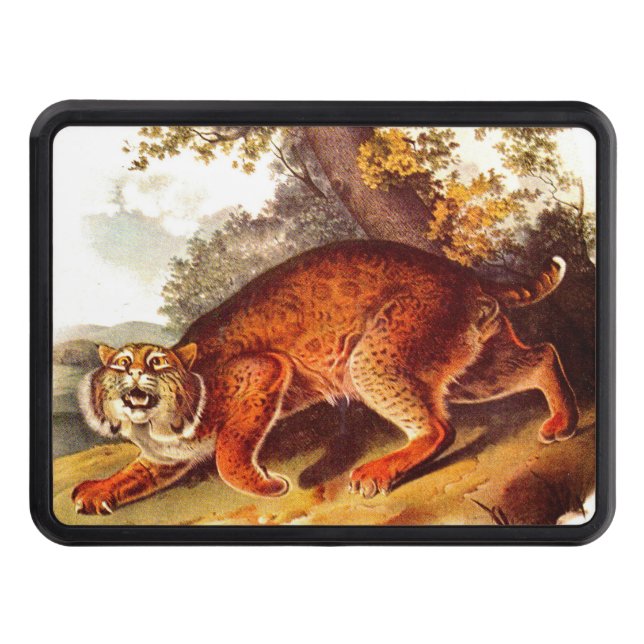 19th century bobcat print hitch cover (Front)