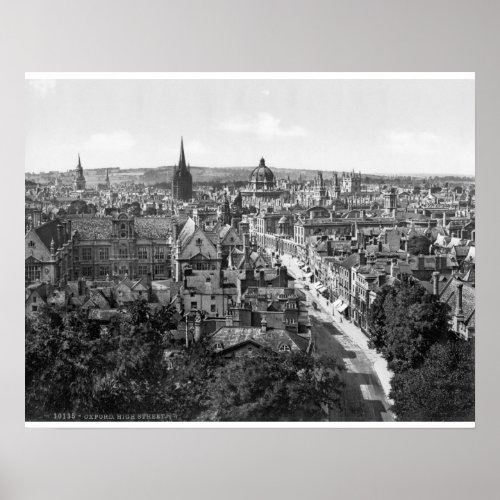  19th century England Oxford High St panorama Poster