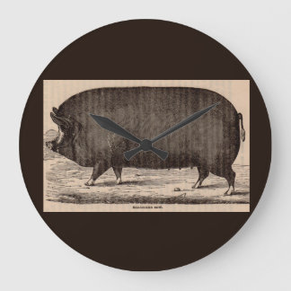 19th century farm animal print Berkshire sow no. 2 Large Clock