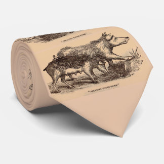 19th century farm animal print pigs neck tie