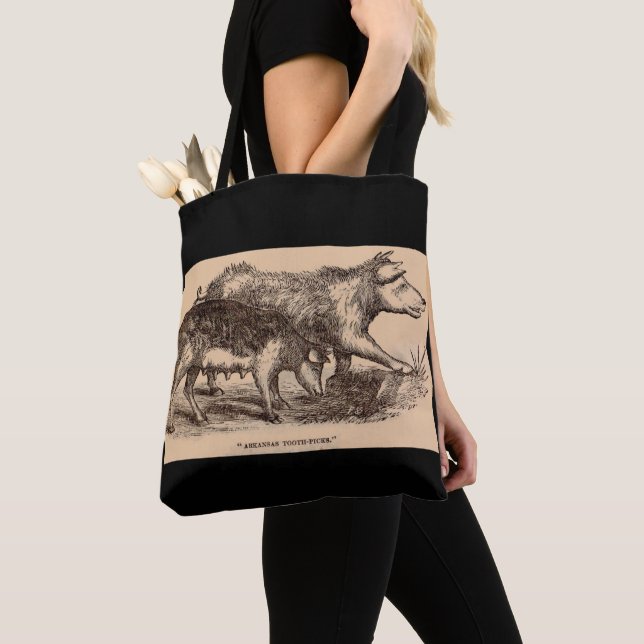 19th century farm animal print pigs print tote bag (Close Up)