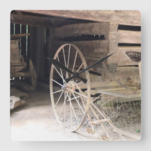 19th Century Farm Scene from Cades Cove TN Square Wall Clock