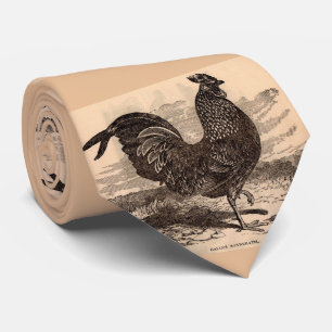19th century Gallus Sonneratii rooster print Neck Tie