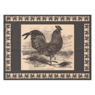 19th century Gallus Sonneratii rooster print Tablecloth