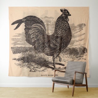 19th century Gallus Sonneratii rooster print Tapestry