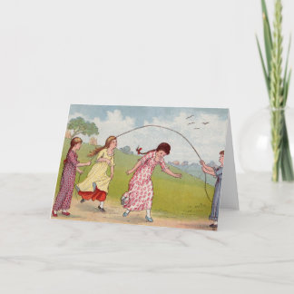 19th century girls playing jump rope card