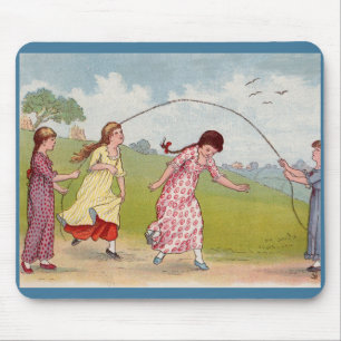 19th century girls playing jump rope mouse pad