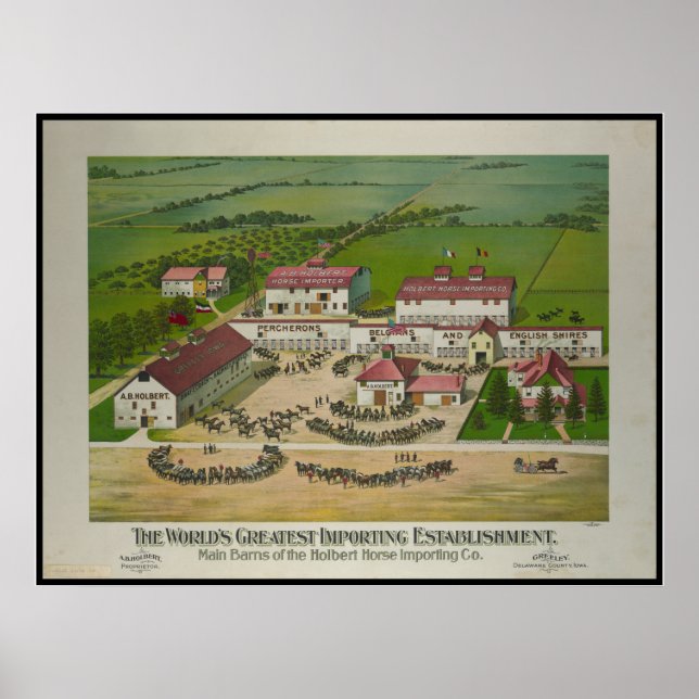 19th Century Holbert Horse Importing Co Greeley IA Poster (Front)