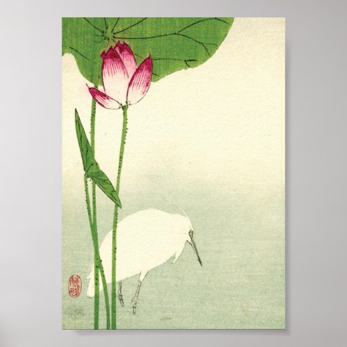 19th Century Japanese Bird Poster