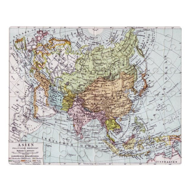 19th Century Map of Asia Jigsaw Puzzle (Puzzle Horizontal)
