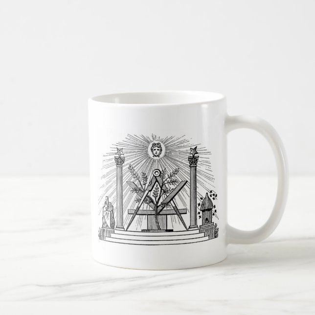 19th Century Masonic G Kenning Blockcut engraving Coffee Mug (Right)