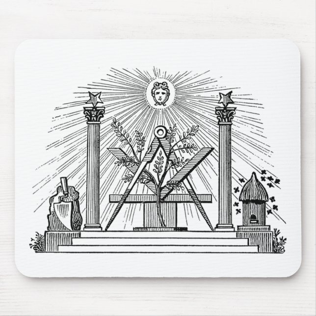19th Century Masonic G Kenning Blockcut engraving Mouse Pad (Front)