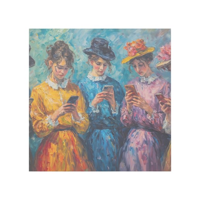 19th Century People Using Smartphones Gallery Wrap (Front)