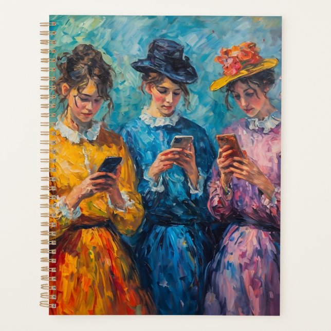 19th Century People Using Smartphones Planner (Front)